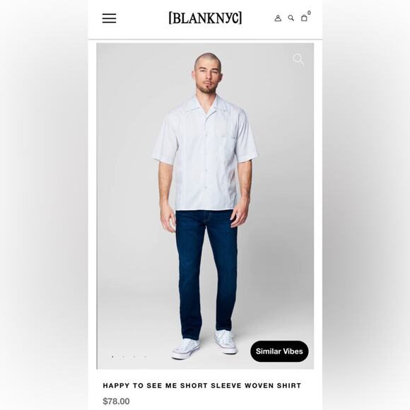 NWT! Blank NYC Happy to See Me Short Sleeve Shirt - Size Large - Picture 5 of 8